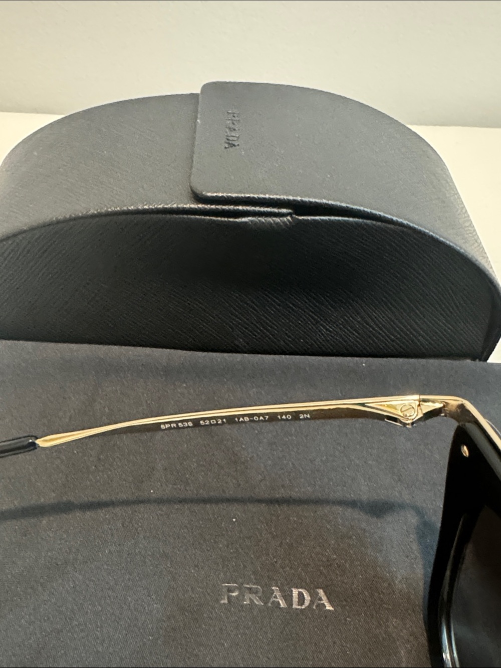 Prada Black and Gold Cat Eye Sunglasses - Picture 3 of 5